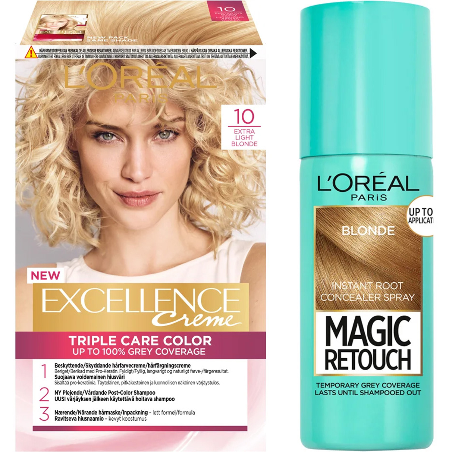 Bilde av L'oréal Paris Excellence Excellence 10 Extra Light Blonde + Magic Retouch Roots 5 Blonde