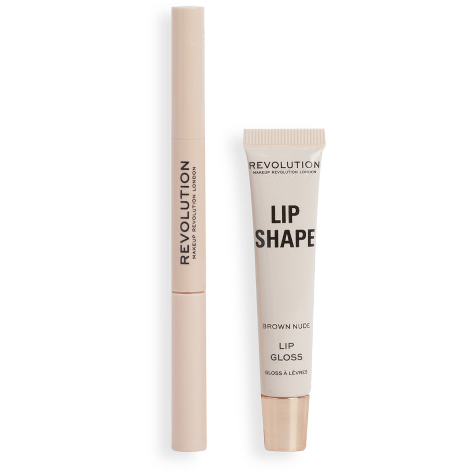 Bilde av Makeup Revolution Lip Shape Kit Brown Nude - 10,5 Ml