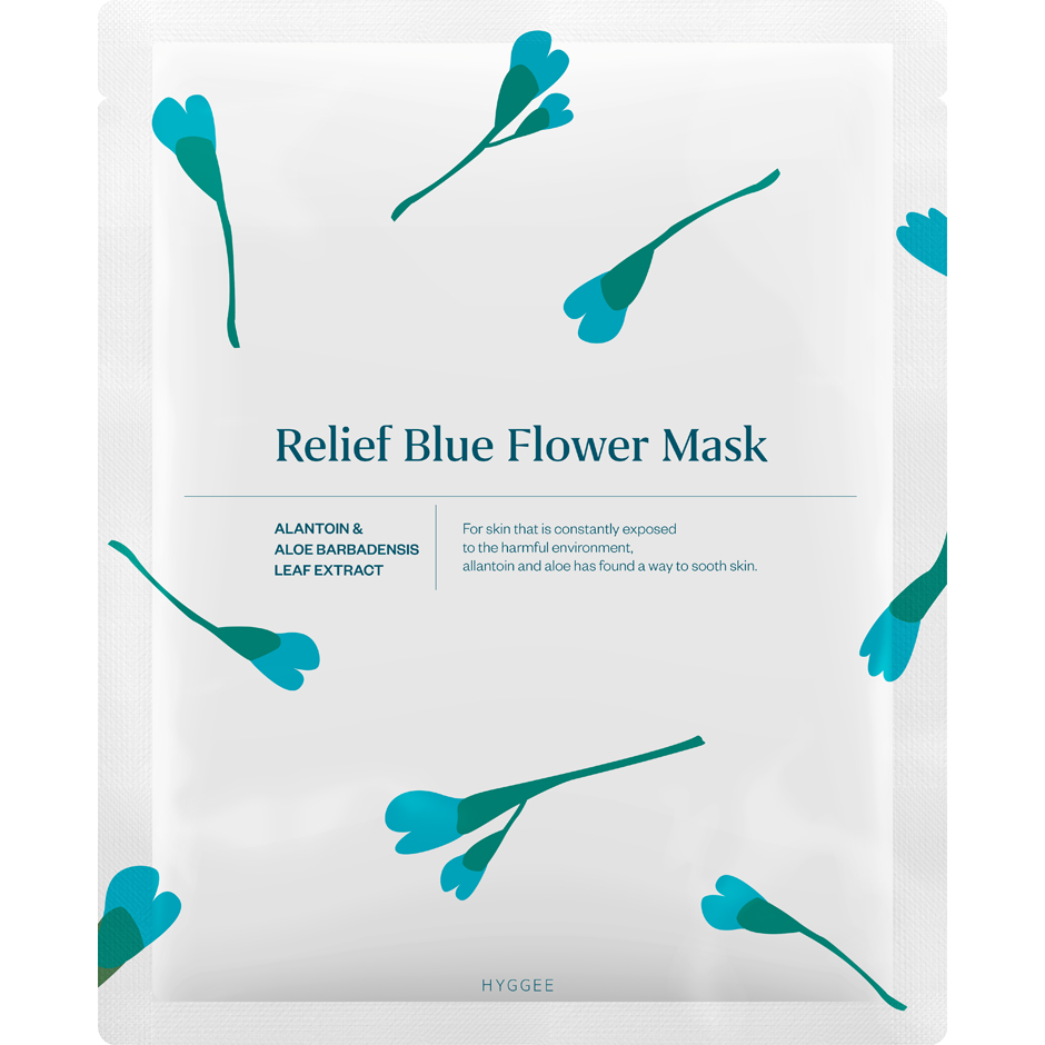 Blue Flower Relief Flower Mask