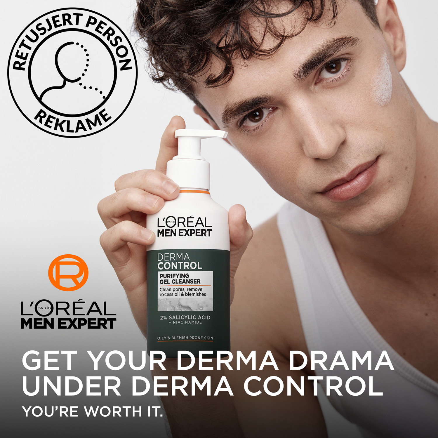 Men Expert Derma Control Purifying Gel Cleanser